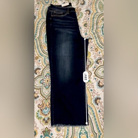 Judy Blue Dark Indigo Cropped Wide Leg Jeans - Picture 1 of 8